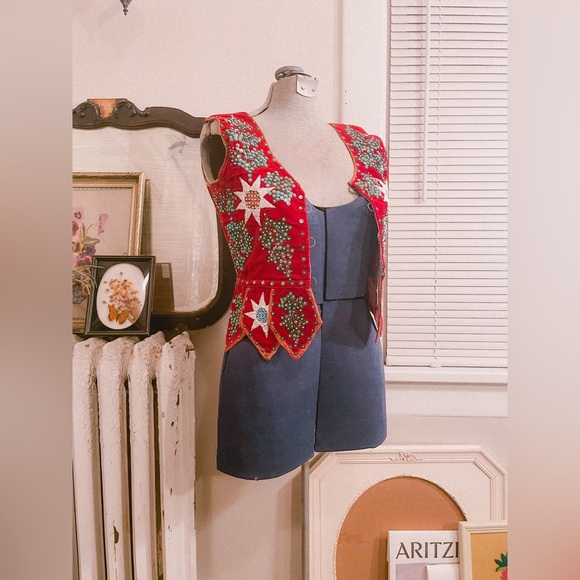 Vintage Handmade Beaded Corset Vest - Picture 4 of 15